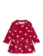 Dress Velour Hearts Red Lindex