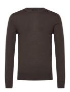 M Merino Blend C-Neck Sweater Brown J. Lindeberg