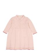 Merino Pointelle Dress W. Collar Pink Copenhagen Colors