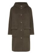 Mmkenya Hoodie Wool Coat Khaki MOS MOSH