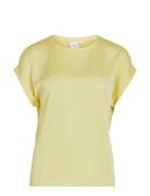 Viellette S/S Satin Top - Noos Yellow Vila