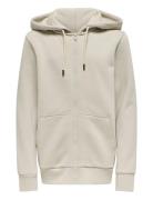 Osjceres Zip Thr. Hoodie Swt Noos Cream ONLY & SONS