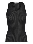 Rmwbaku Viscose U-Neck Tank Top Black RM By Rosemunde