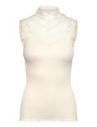 Rmwbea Sl Turtleneck Lace Top Cream RM By Rosemunde