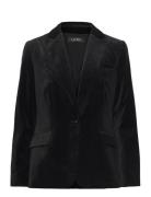 Stretch Velvet Blazer Black Lauren Ralph Lauren