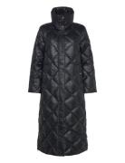 Diamond-Quilted Down Funnelneck Maxicoat Black Lauren Ralph Lauren