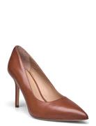 Lindella Ii Burnished Leather Pump Brown Lauren Ralph Lauren