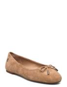 Jayna Suede Flat Beige Lauren Ralph Lauren