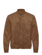 Suede-Effect Bomber Jacket Brown Mango