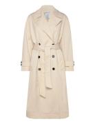 Long Over D Double-Breasted Trench Coat Beige Mango