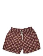 Floral Swim Shorts Burgundy Portia 1924