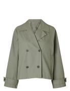 Slfcilo Short Trenchcoat Noos Green Selected Femme