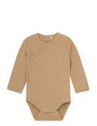 Wrap Body Ls Mélange Rib Beige Fixoni