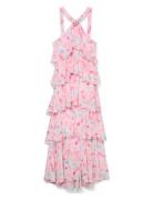 Vmfelicia Sl Ruffle Maxi Dress Exp Pink Vero Moda