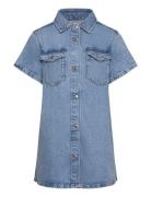 Short Denim Dress Blue Mango