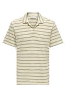 Onsian Reg Stripe Struct Ss Resort Polo Cream ONLY & SONS