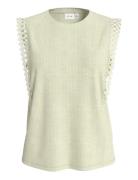 Viotessa O-Neck Cap Sleeve Top Green Vila