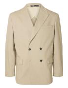 Slhrelaxed- Finn Pinstriped Db Blz Beige Selected Homme