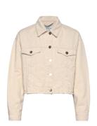 Dante6-Vanves Distressed Cropped Jeans Jacket Cream Dante6