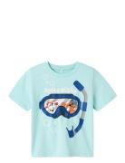 Nmmmorish Paw Nreg Ss Top Cplg Blue Name It