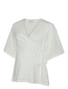 Mlangia Tess 24 Jrs Wrap Top 2F White Mamalicious