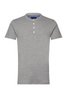 Ribbed Granddad Tee S/S Grey Lindbergh