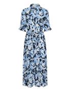 Kamira Plain Weave Dress Printed Blue Kaffe