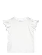 Short-Sleeved Ruffle T-Shirt White Mango