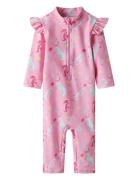 Nmfzila 3/4 Uv Swimsuit Pink Name It