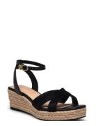 Leather & Suede Mid Wedge Espad Black Tommy Hilfiger