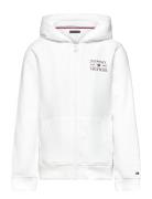Tommy Flag Hilfiger Zip Hoodie White Tommy Hilfiger
