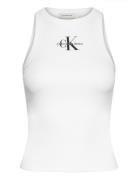 Monologo Rib Tank Top White Calvin Klein Jeans