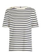 Reg Stripe Gold Btn C-Nk Ss Navy Tommy Hilfiger
