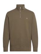 Texture Half-Zip Khaki GANT