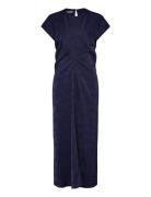 Satin Jacquard Midi Dress Navy Scotch & Soda