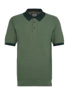 Structured Knitted Solid Polo Green Scotch & Soda