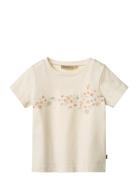 T-Shirt S/S Print Tessa Cream Wheat
