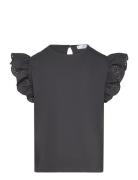 English-Embroidered Cotton T-Shirt Black Mango