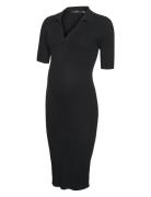 Vmmholly 2/4 Polo Dress Ga Noos Black Vero Moda Maternity