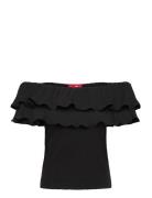 Flouncecras Top Black Cras