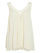 Vijunar Square Neck S/L Top Cream Vila