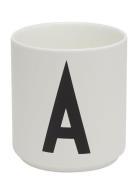 Porcelain Cup A-Z, Æ, Ø White Design Letters