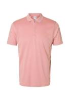 Slhfave Zip Ss Polo Noos Pink Selected Homme