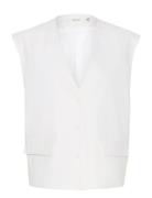 Gzizza Linen Waistcoat White Gestuz