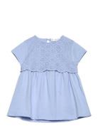 Embroidered Cotton Dress Blue Mango