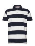 Mick Block Striped Pique Navy Sebago