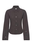 Shape Shirt Dark Brown Check Brown Hope