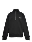 Mix Sweat Crewie Half Zip Sweatshirt Black Mads Nørgaard