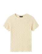 Nlfralma Ss Short Lace Top Yellow LMTD