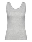 Slim Ribbed Tank Top Grey GANT